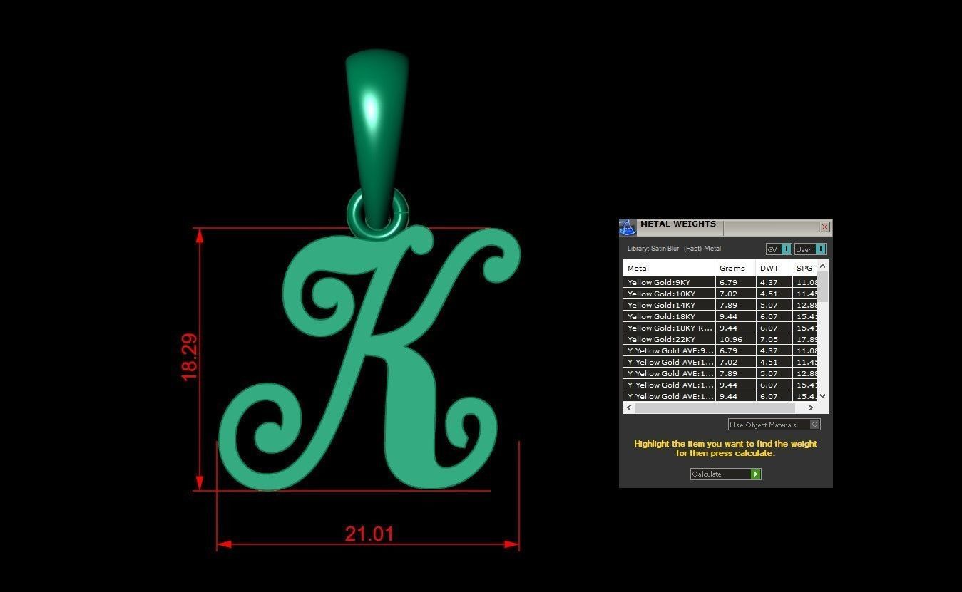 K Letter Version 3 3D print model_1