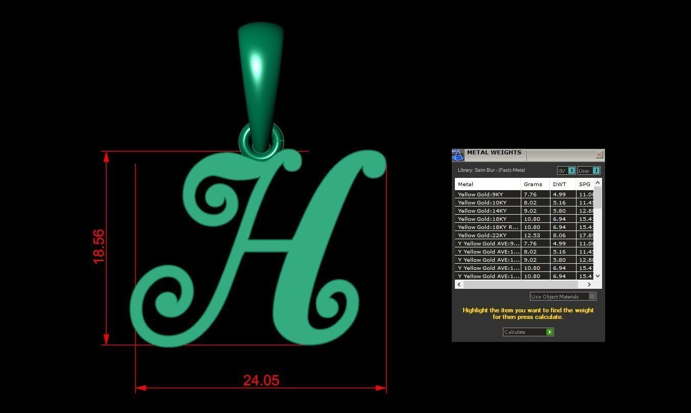 H Letter Version 3 3D print model_1