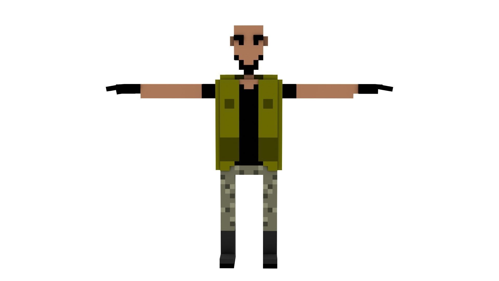 MOTORCYLES CLUB VOXEL CHARACTER Low-poly 3D model_1