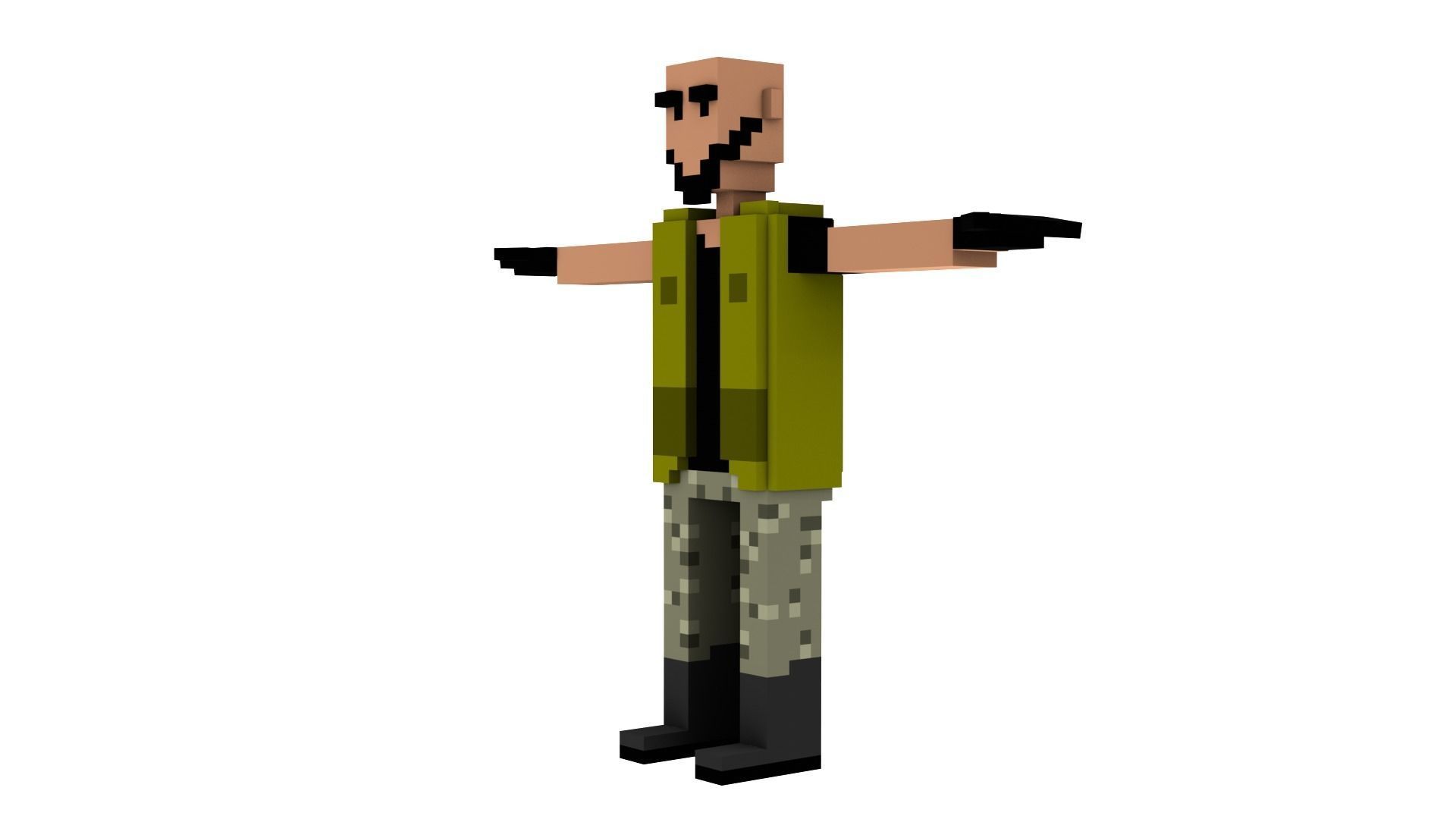 MOTORCYLES CLUB VOXEL CHARACTER Low-poly 3D model_2