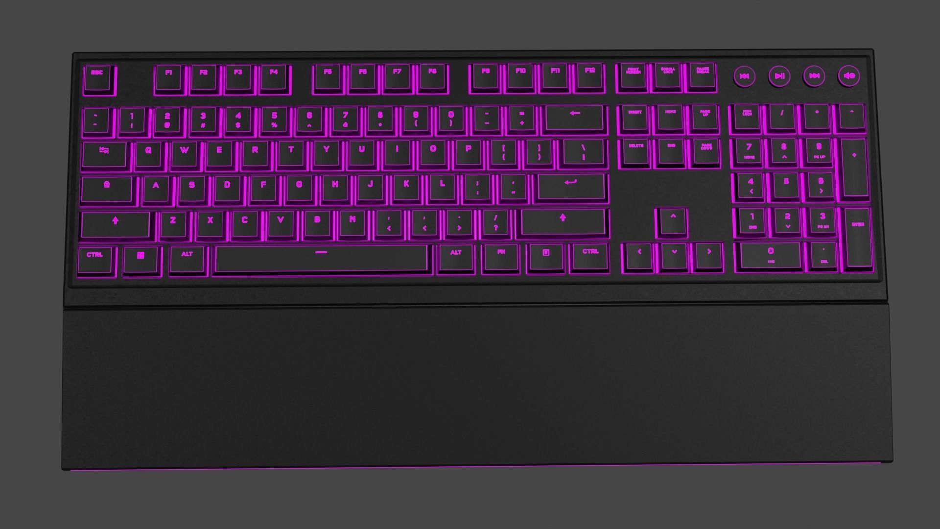 Generic Gamer Keyboard Low-poly 3D model_11