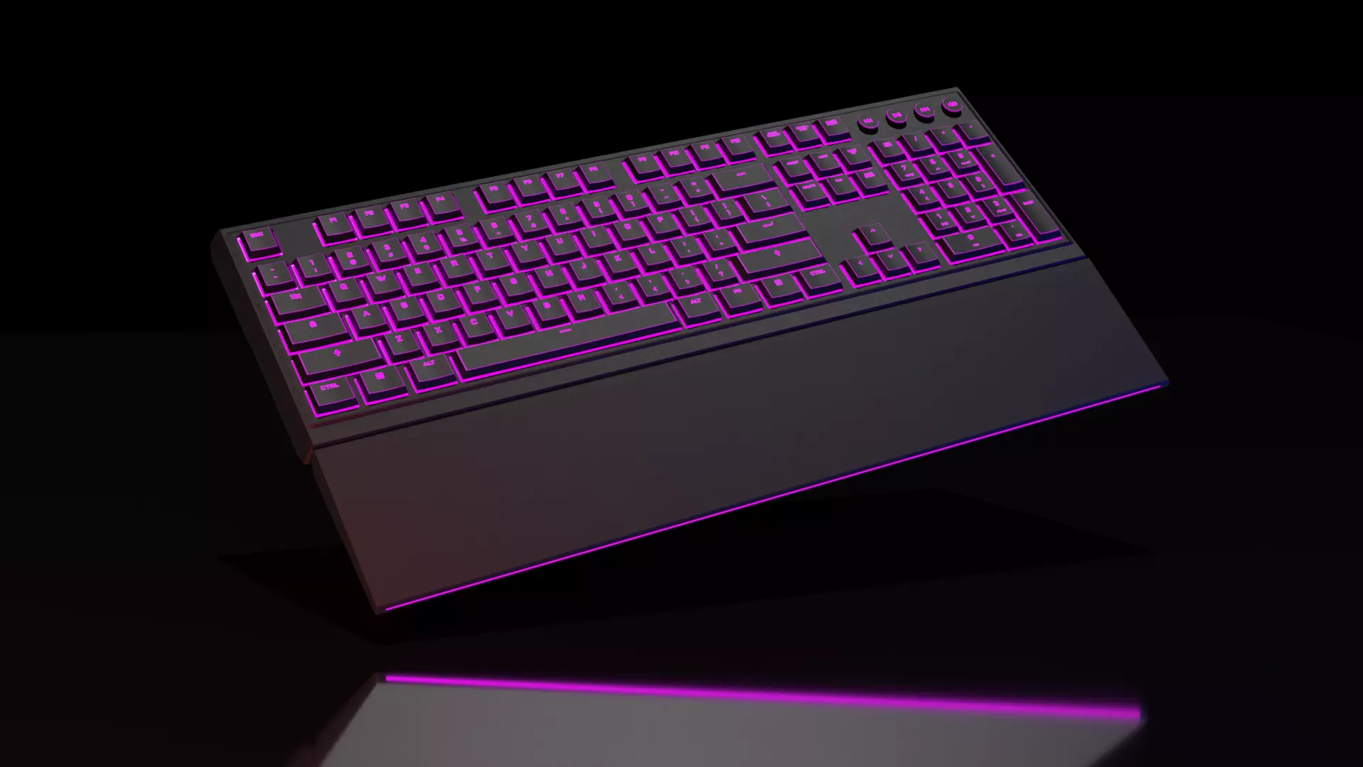 Generic Gamer Keyboard Low-poly 3D model_0