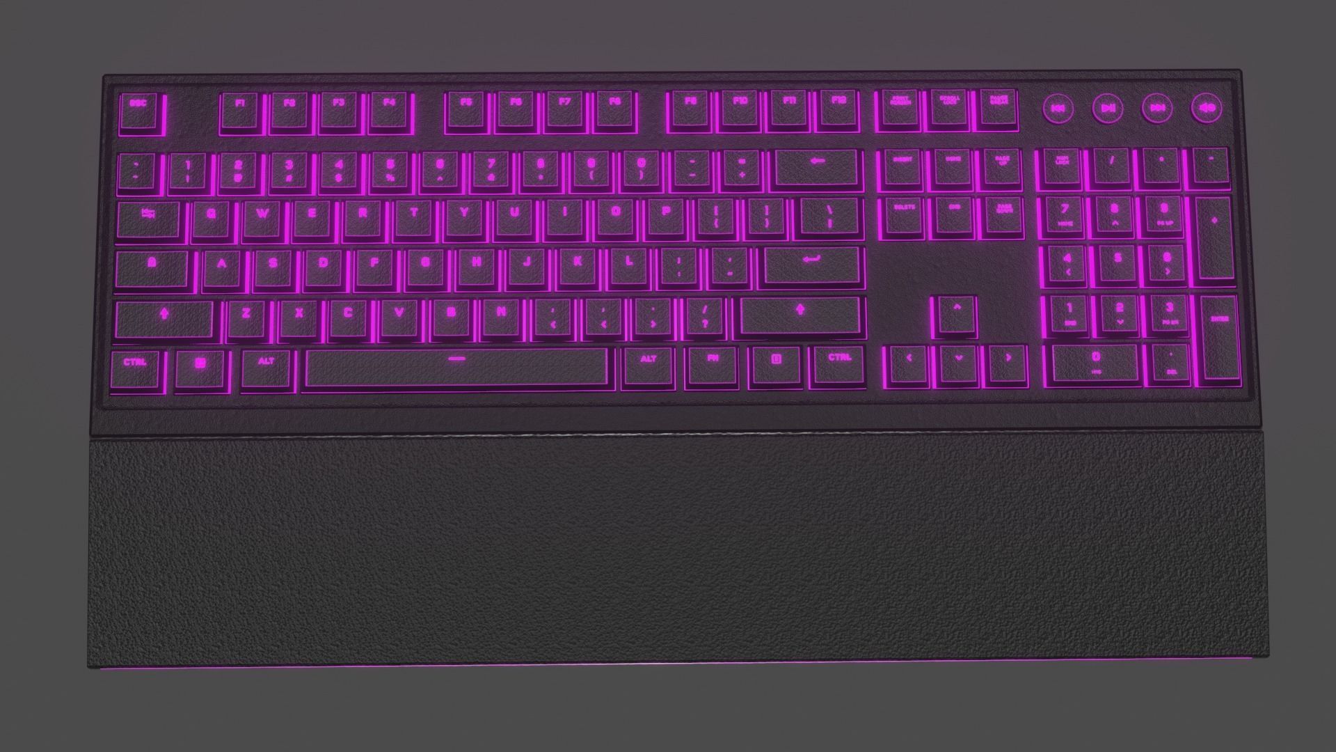 Generic Gamer Keyboard Low-poly 3D model_19