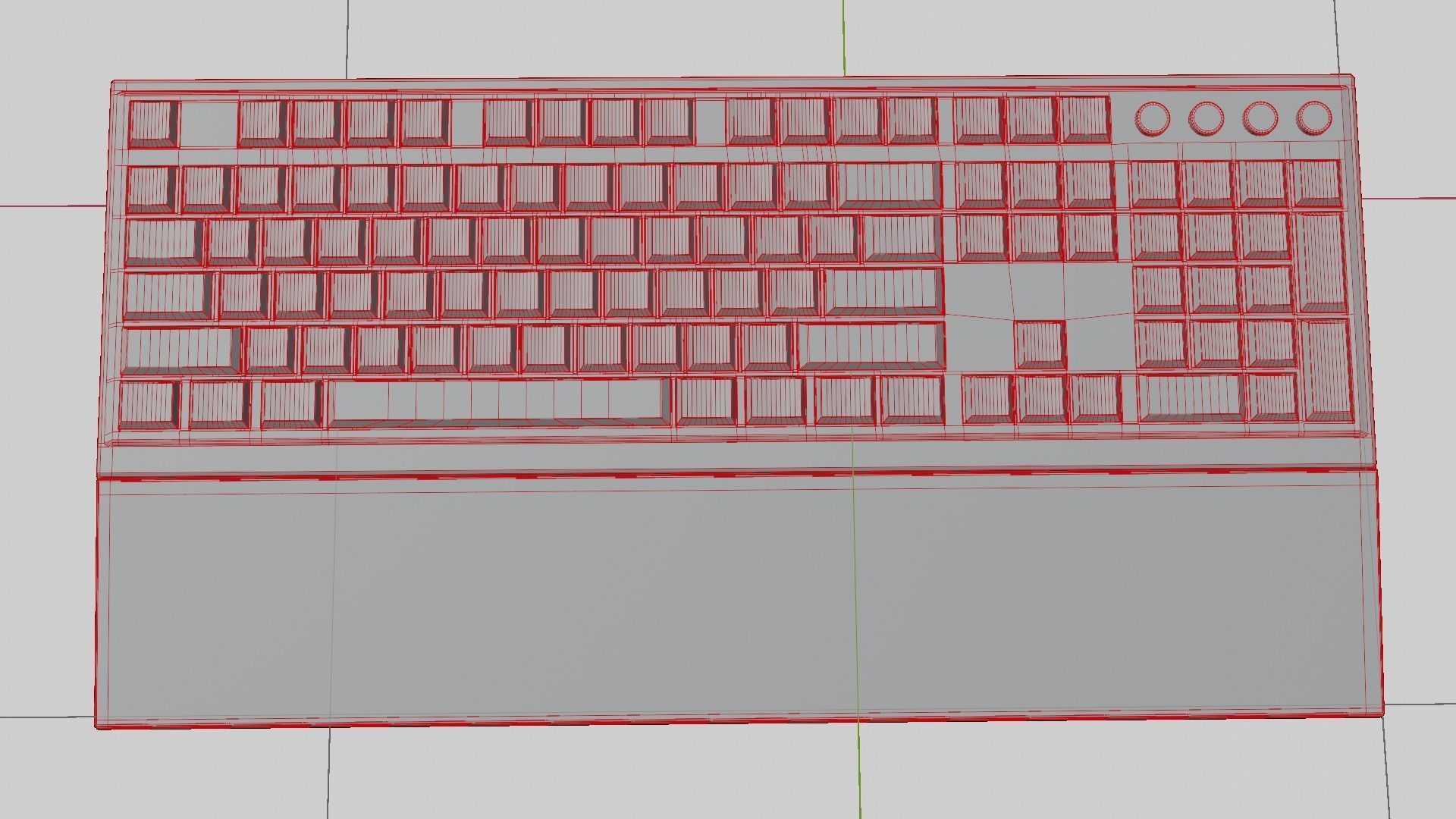 Generic Gamer Keyboard Low-poly 3D model_16
