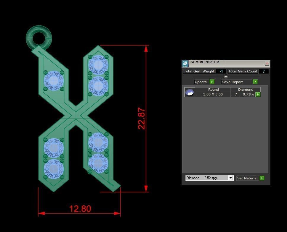 X Letter Pendant Alphabet Version 5 3D print model_5