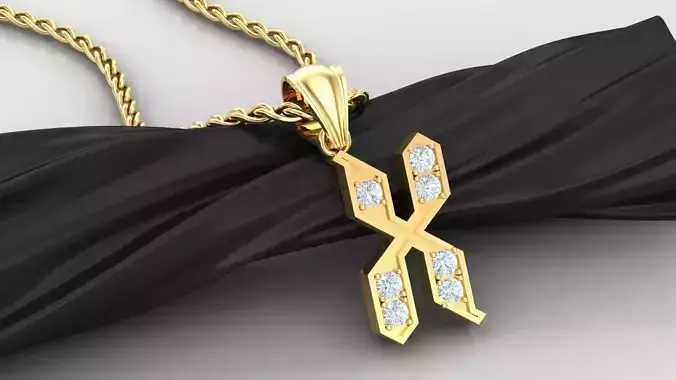 X Letter Pendant Alphabet Version 5 3D print model