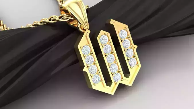 W Letter Pendant Alphabet Version 5 3D print model