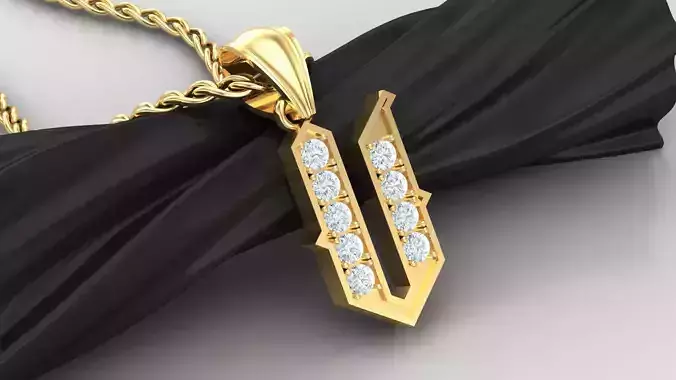 V Letter Pendant Alphabet Version 5 3D print model
