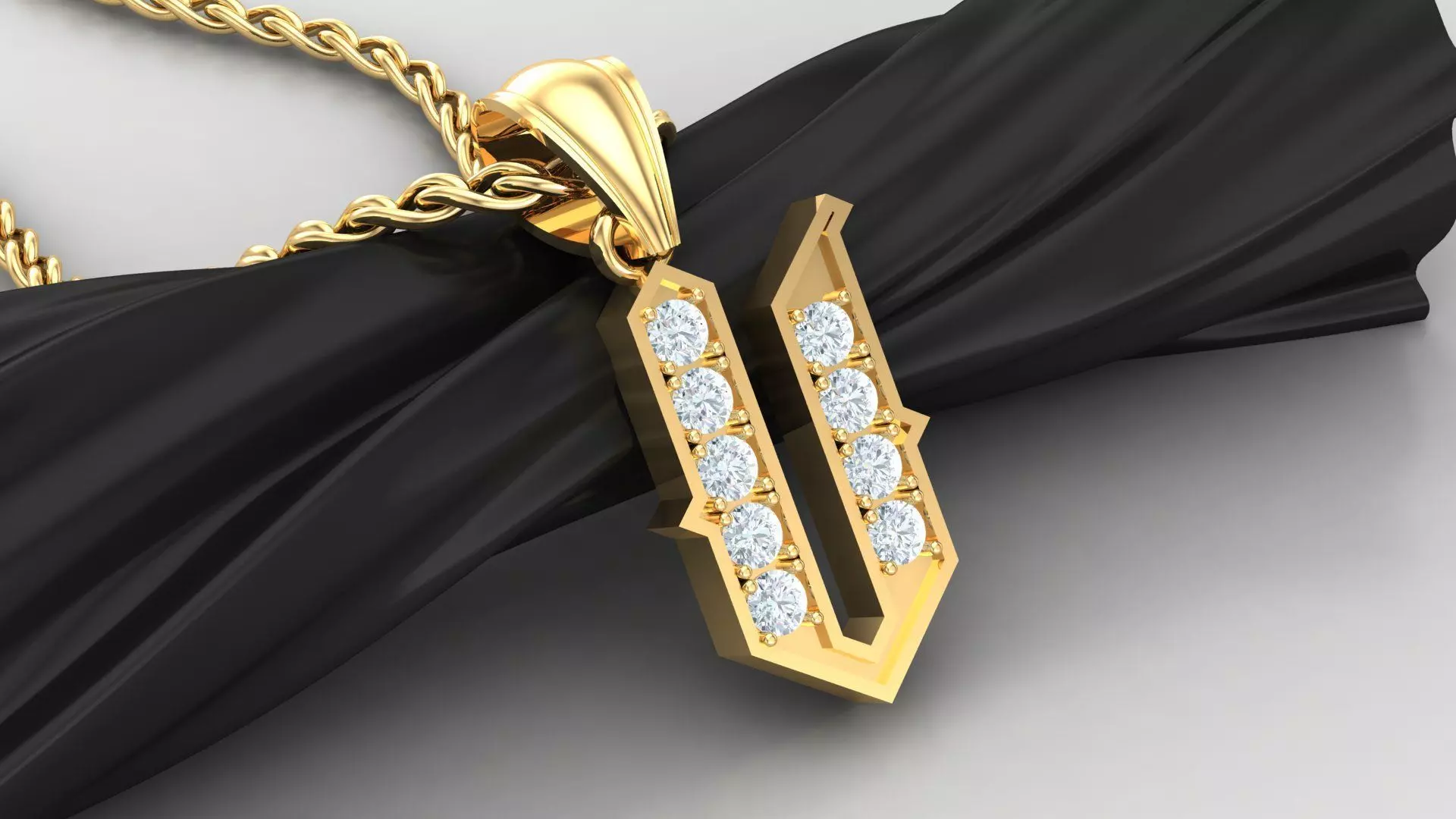 V Letter Pendant Alphabet Version 5 3D print model_0