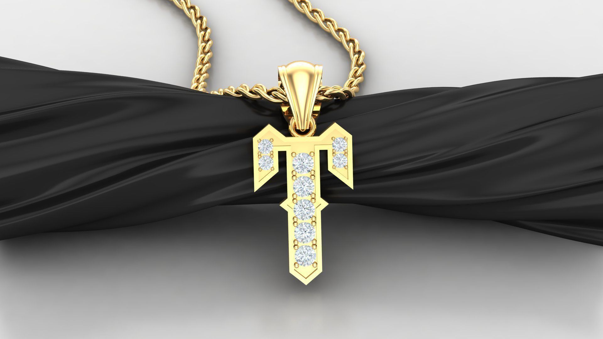 T Letter Pendant Alphabet Version 5 3D print model_3