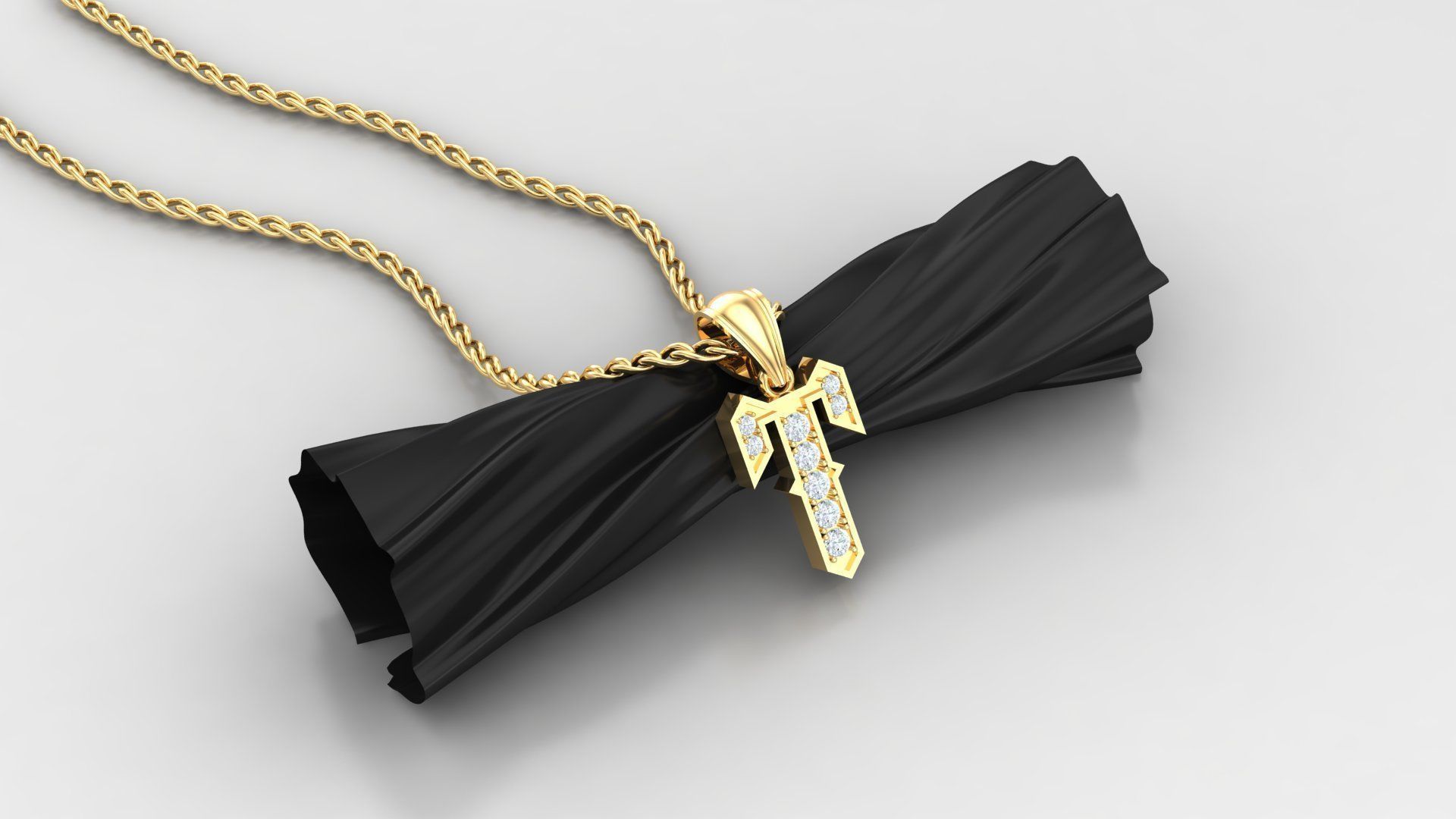 T Letter Pendant Alphabet Version 5 3D print model_2