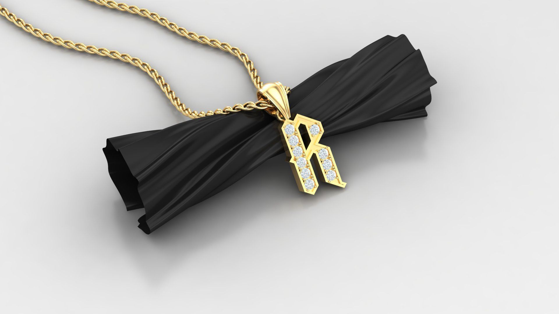 R Letter Pendant Alphabet Version 5 3D print model_2