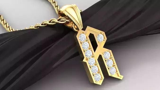 R Letter Pendant Alphabet Version 5 3D print model
