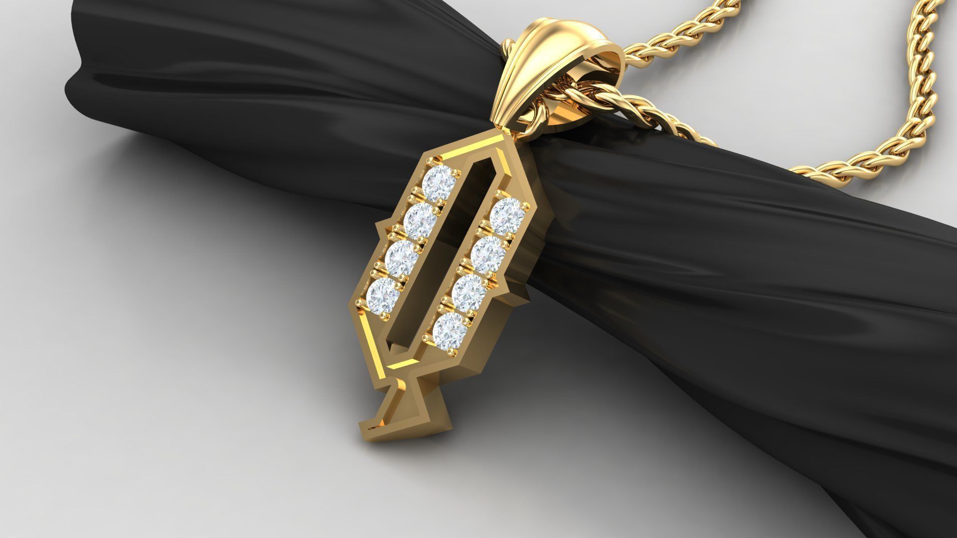 Q Letter Pendant Alphabet Version 5 3D print model_4