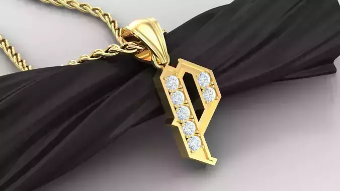 P Letter Pendant Alphabet Version 5 3D print model