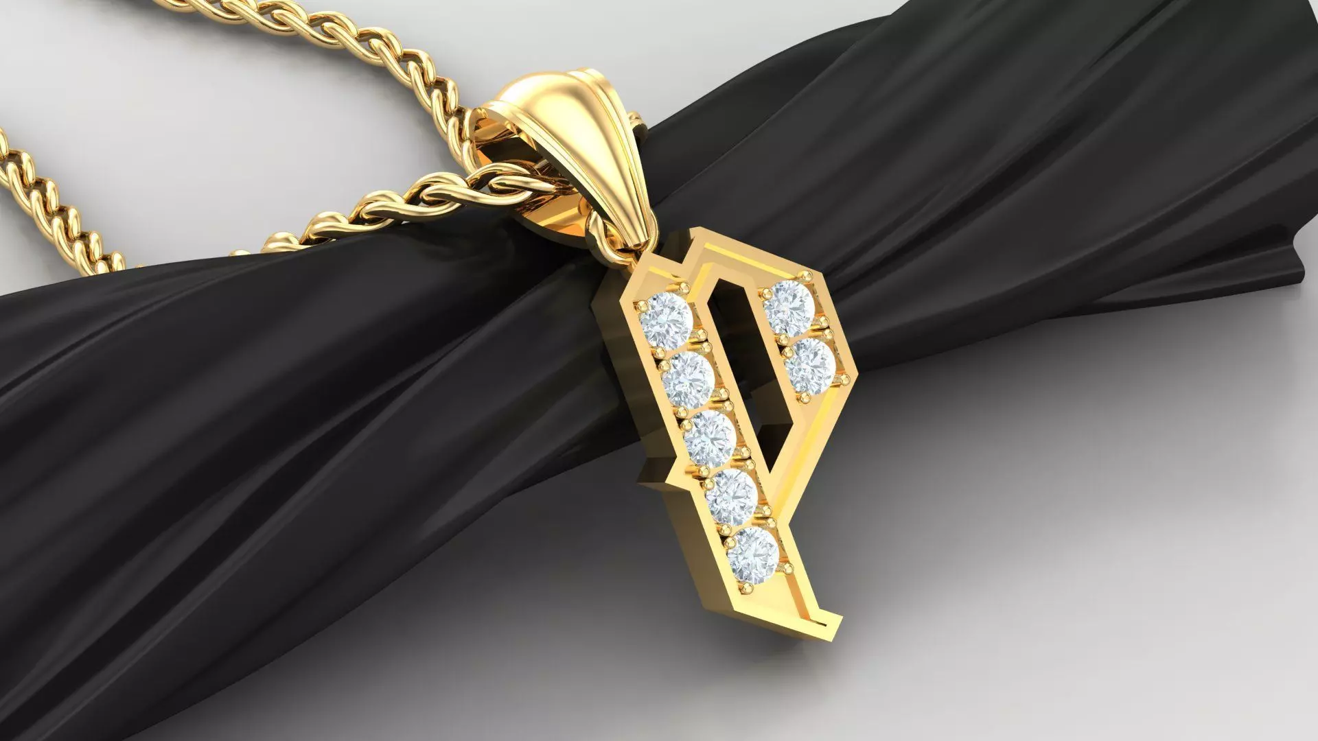 P Letter Pendant Alphabet Version 5 3D print model_0