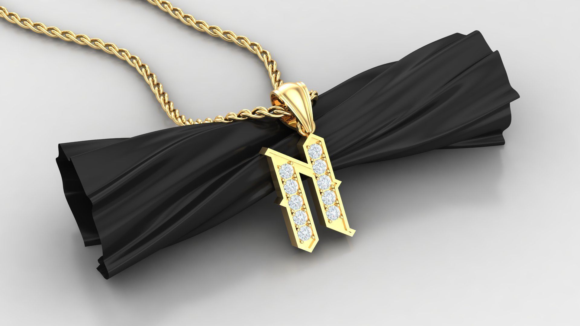 N Letter Pendant Alphabet Version 5 3D print model_2