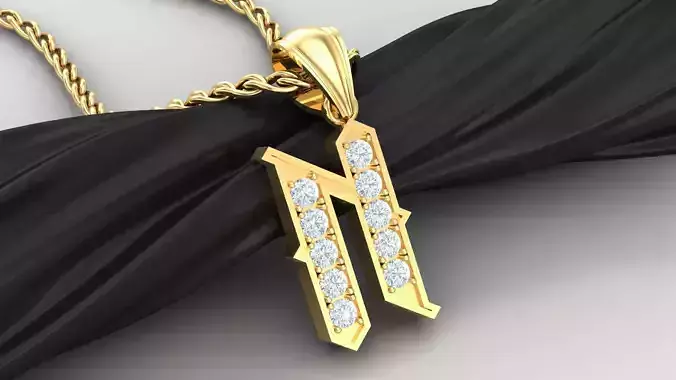 N Letter Pendant Alphabet Version 5 3D print model