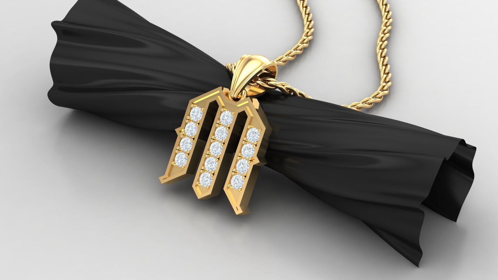 M Letter Pendant Alphabet Version 5 3D print model_4