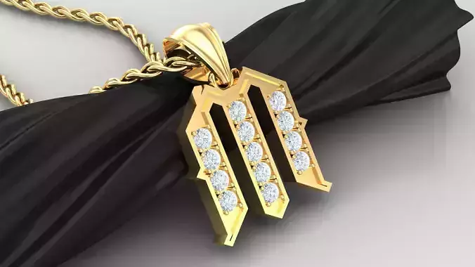 M Letter Pendant Alphabet Version 5 3D print model