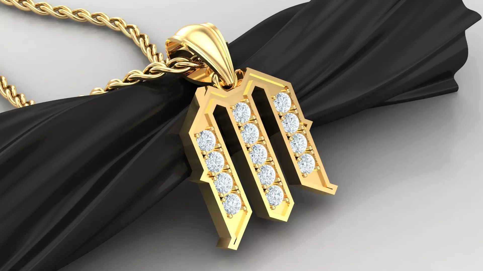 M Letter Pendant Alphabet Version 5 3D print model_0