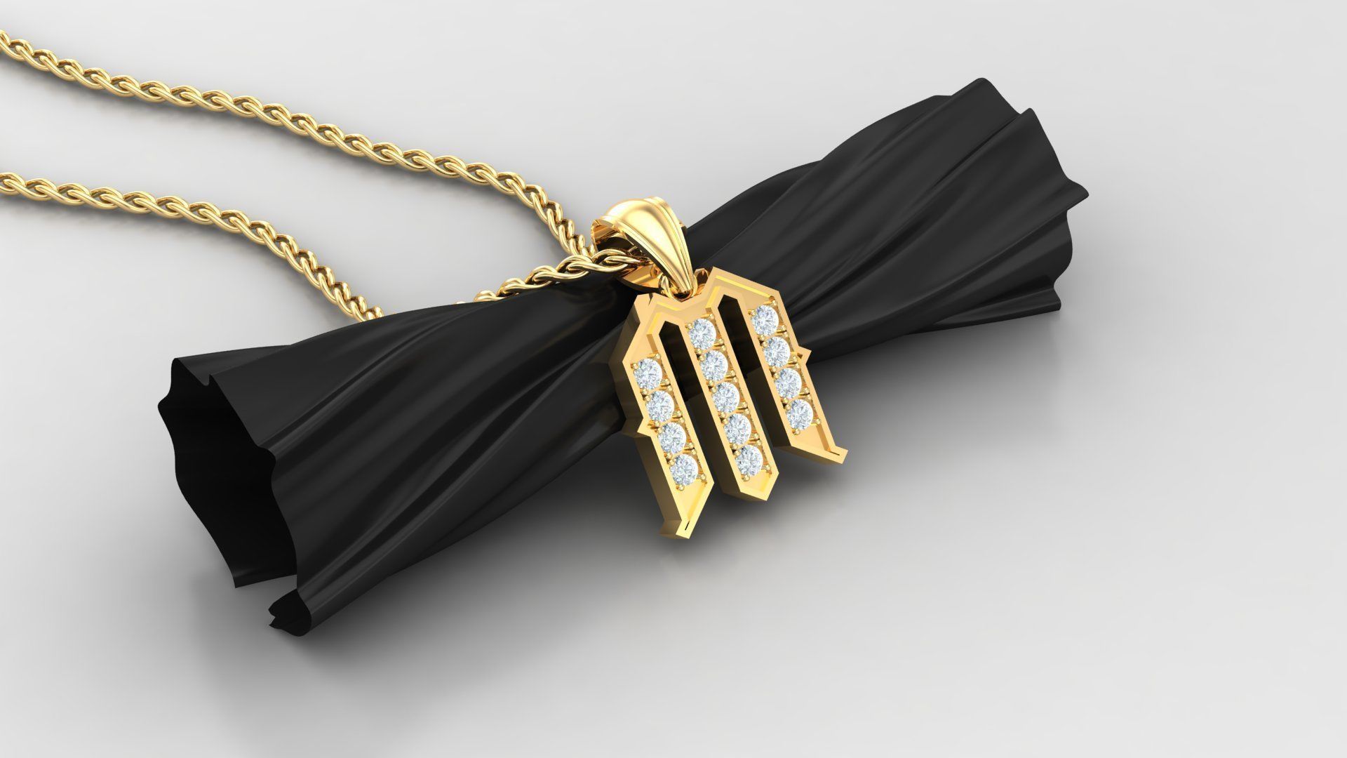 M Letter Pendant Alphabet Version 5 3D print model_2