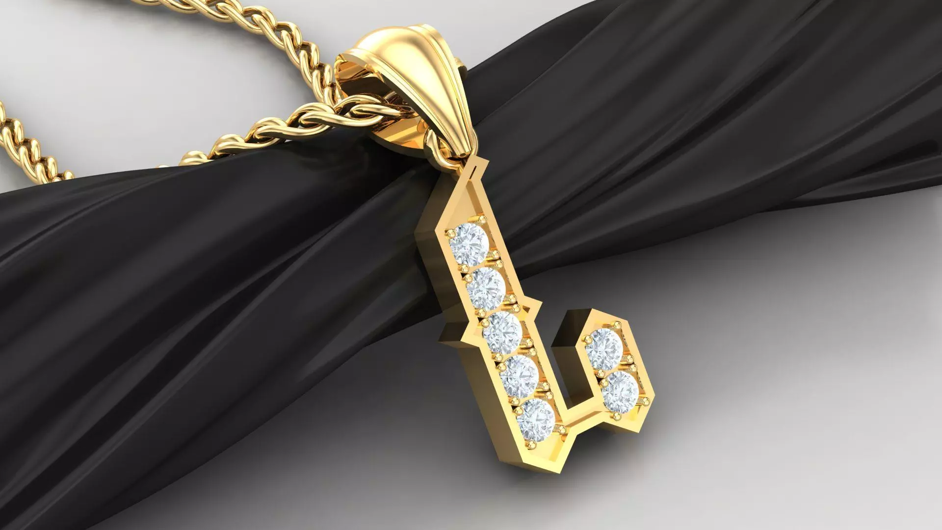 L Letter Pendant Alphabet Version 5 3D print model_0