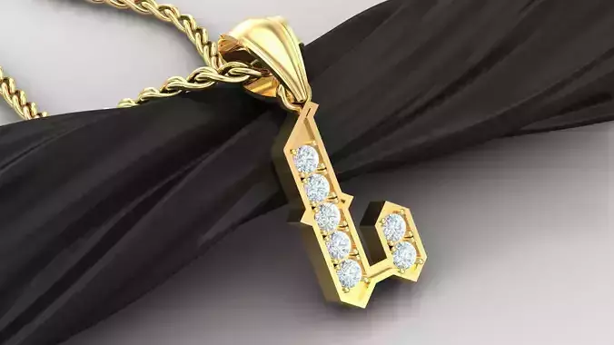 L Letter Pendant Alphabet Version 5 3D print model