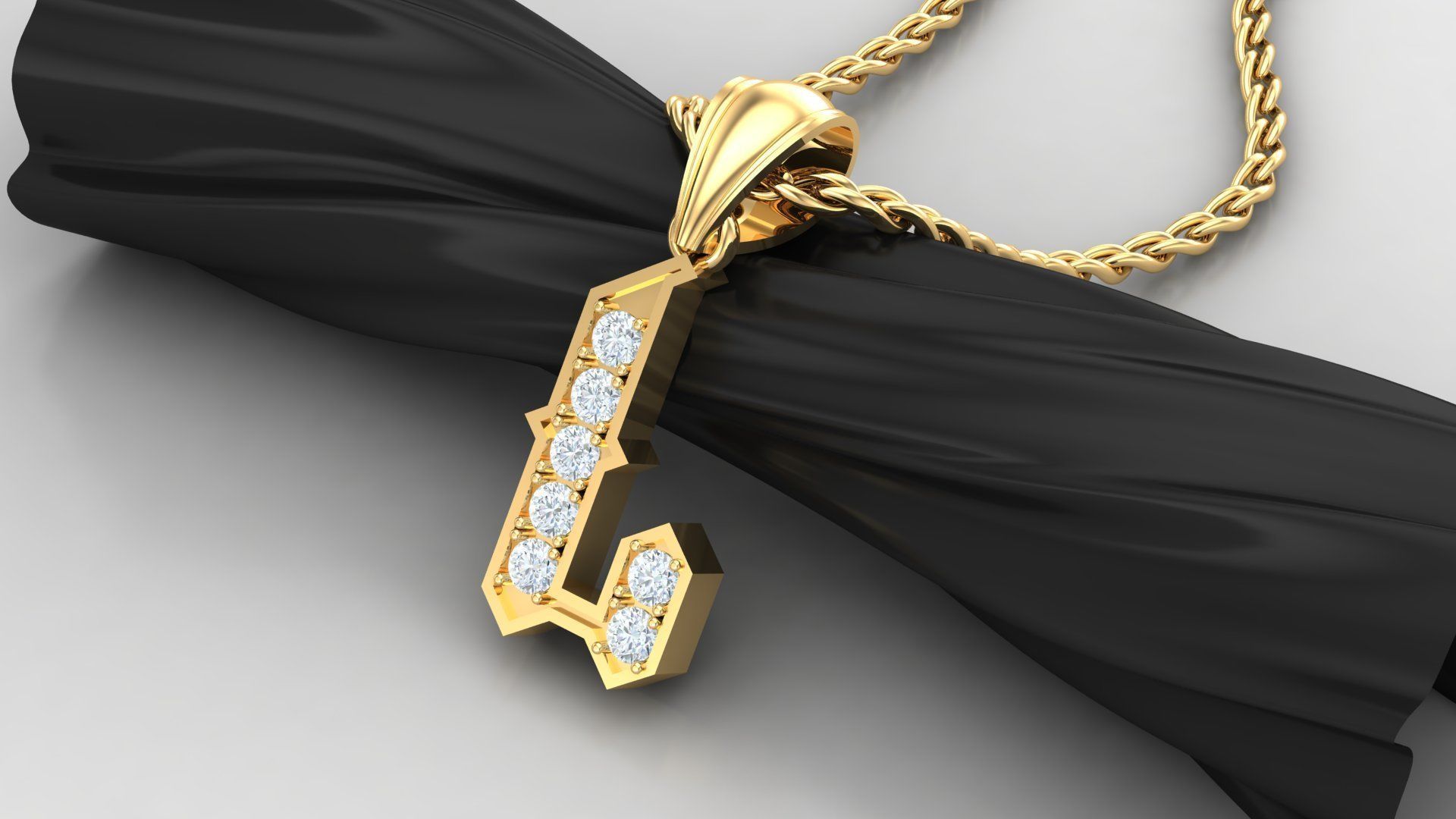 L Letter Pendant Alphabet Version 5 3D print model_4