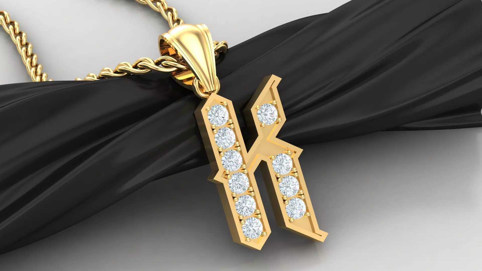 K Letter Pendant Alphabet Version 5 3D print model_0