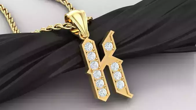 K Letter Pendant Alphabet Version 5 3D print model