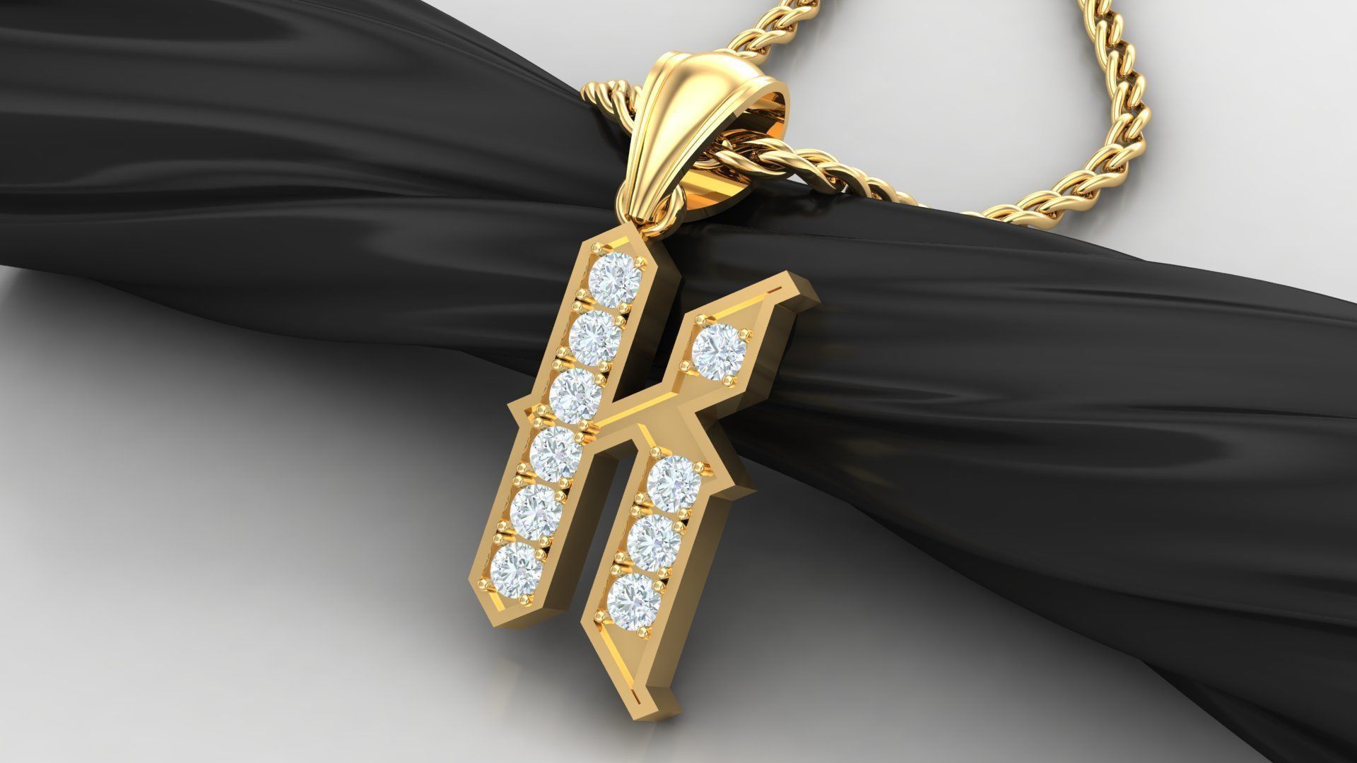 K Letter Pendant Alphabet Version 5 3D print model_4