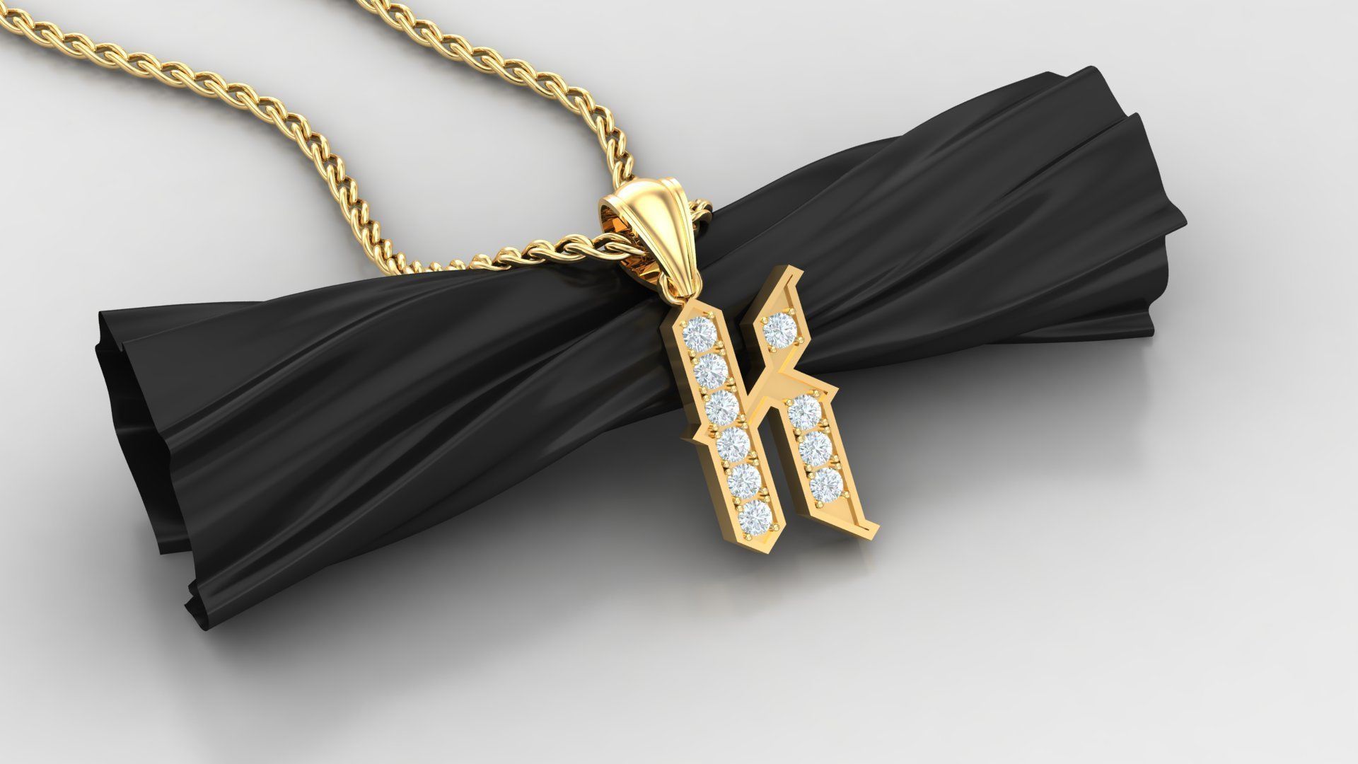 K Letter Pendant Alphabet Version 5 3D print model_2