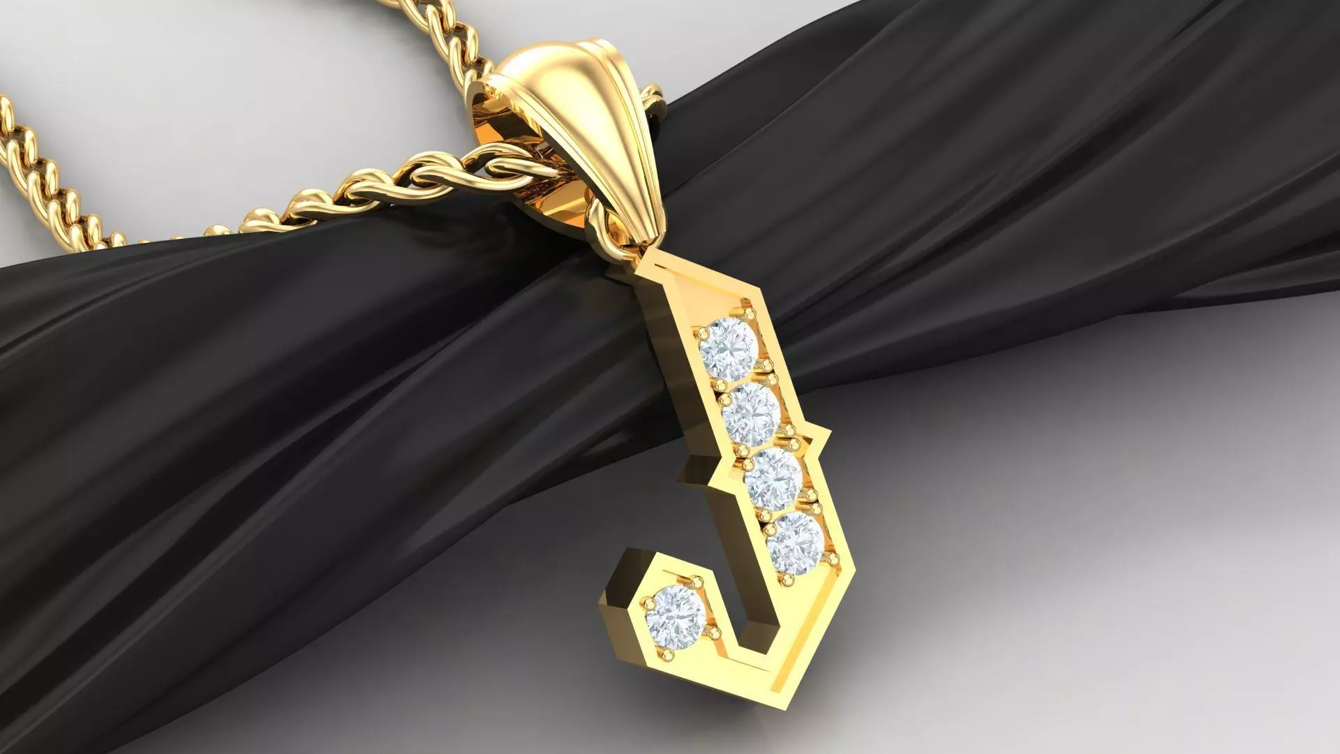 J Letter Pendant Alphabet Version 5 3D print model_0