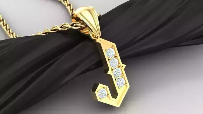 J Letter Pendant Alphabet Version 5 3D print model