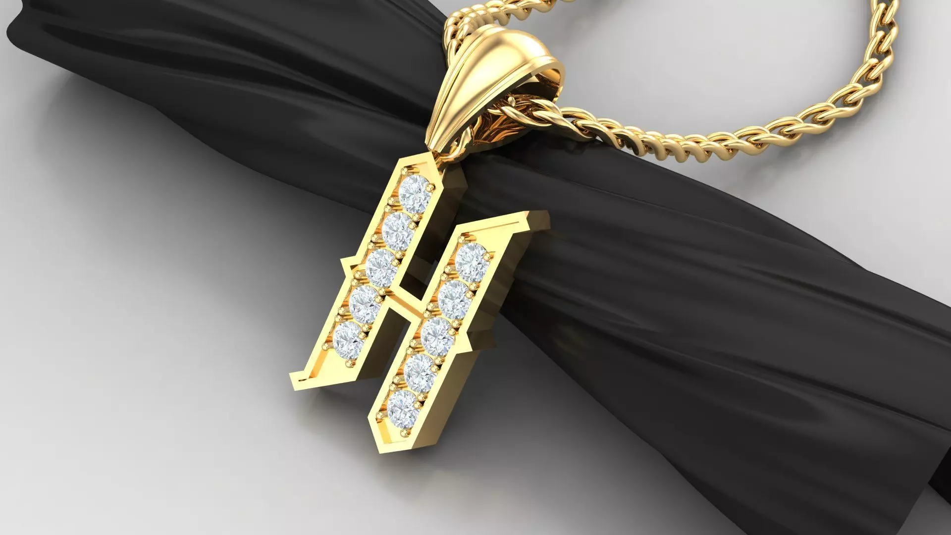 H Letter Pendant Alphabet Version 5 3D print model_0