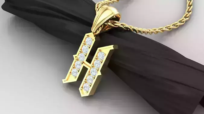H Letter Pendant Alphabet Version 5 3D print model