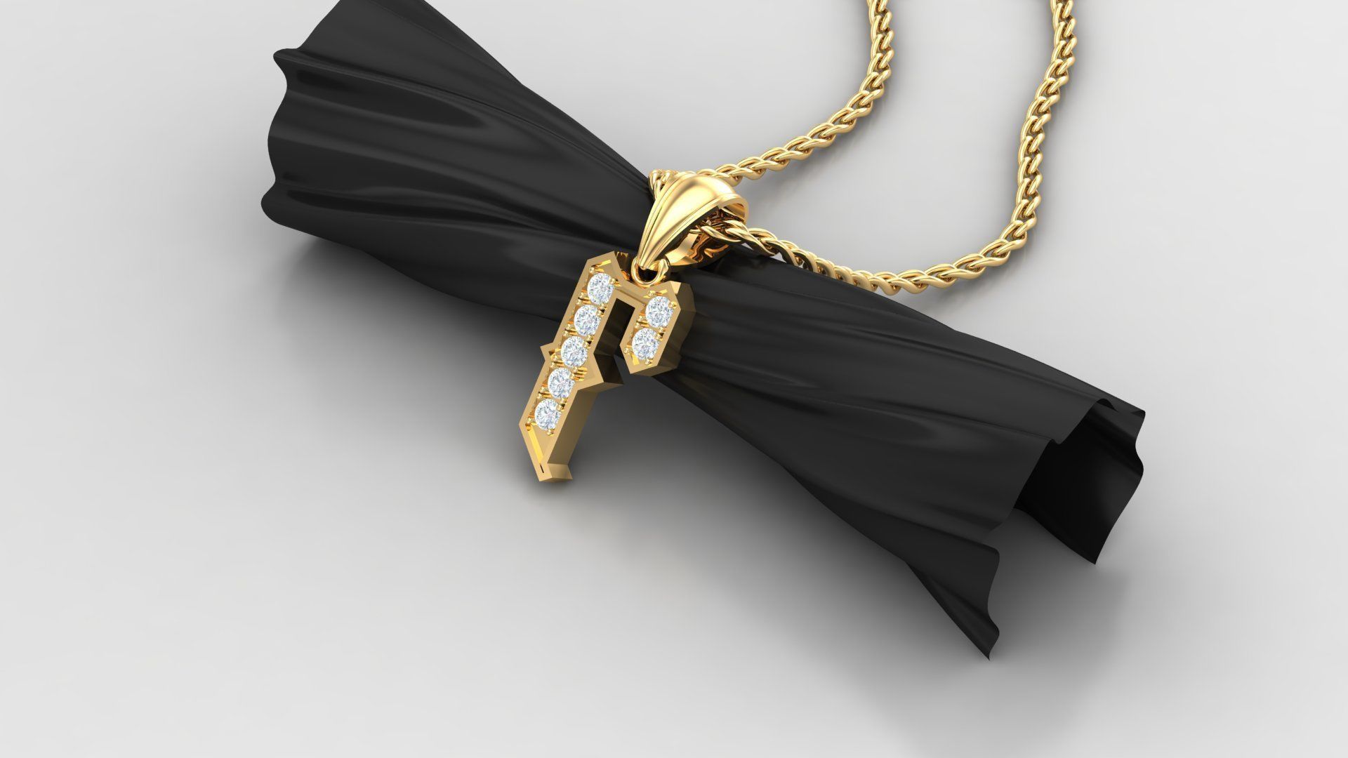 F Letter Pendant Alphabet Version 5 3D print model_2