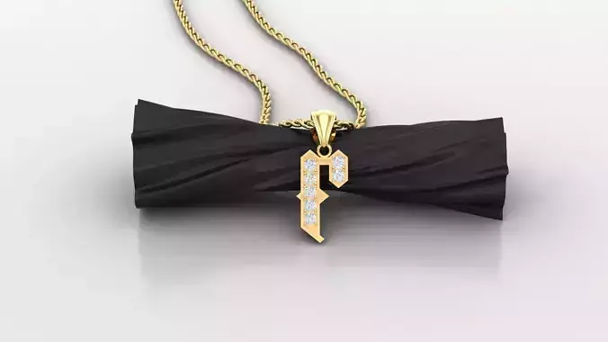 F Letter Pendant Alphabet Version 5 3D print model