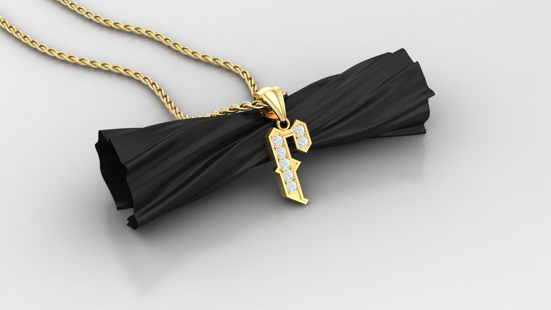 F Letter Pendant Alphabet Version 5 3D print model_1