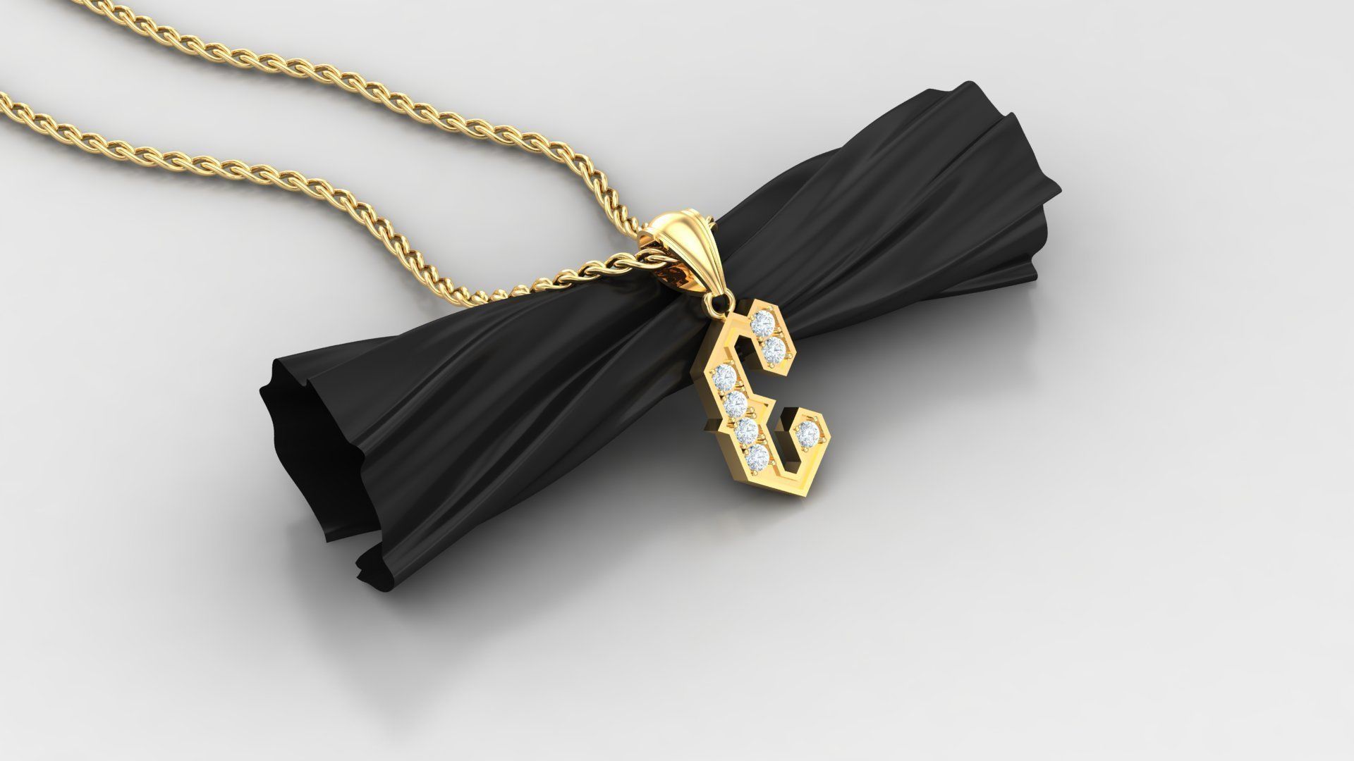 E Letter Pendant Alphabet Version 5 3D print model_1