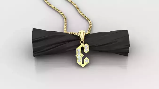 E Letter Pendant Alphabet Version 5 3D print model