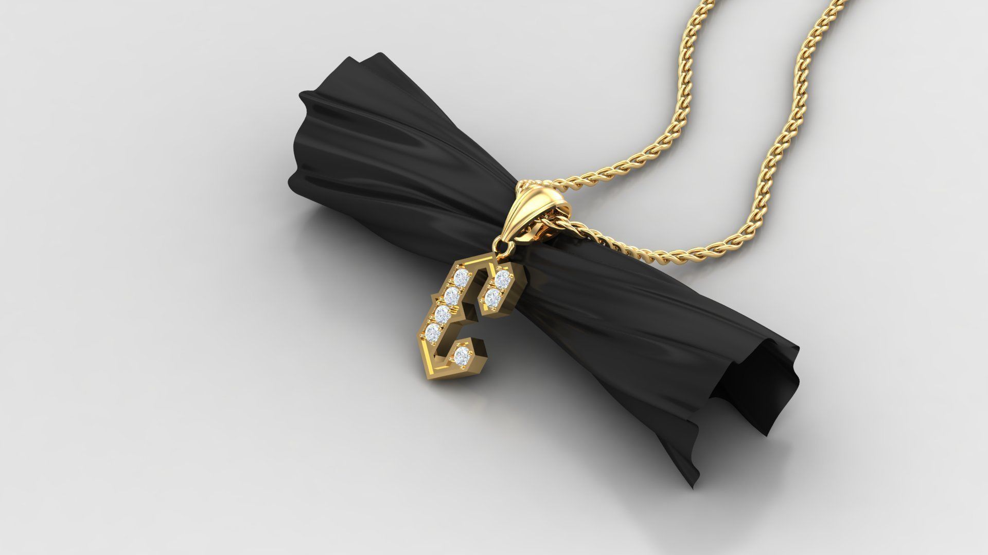 E Letter Pendant Alphabet Version 5 3D print model_3