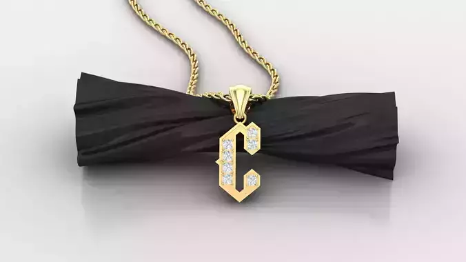 C Letter Pendant Alphabet Version 5 3D print model