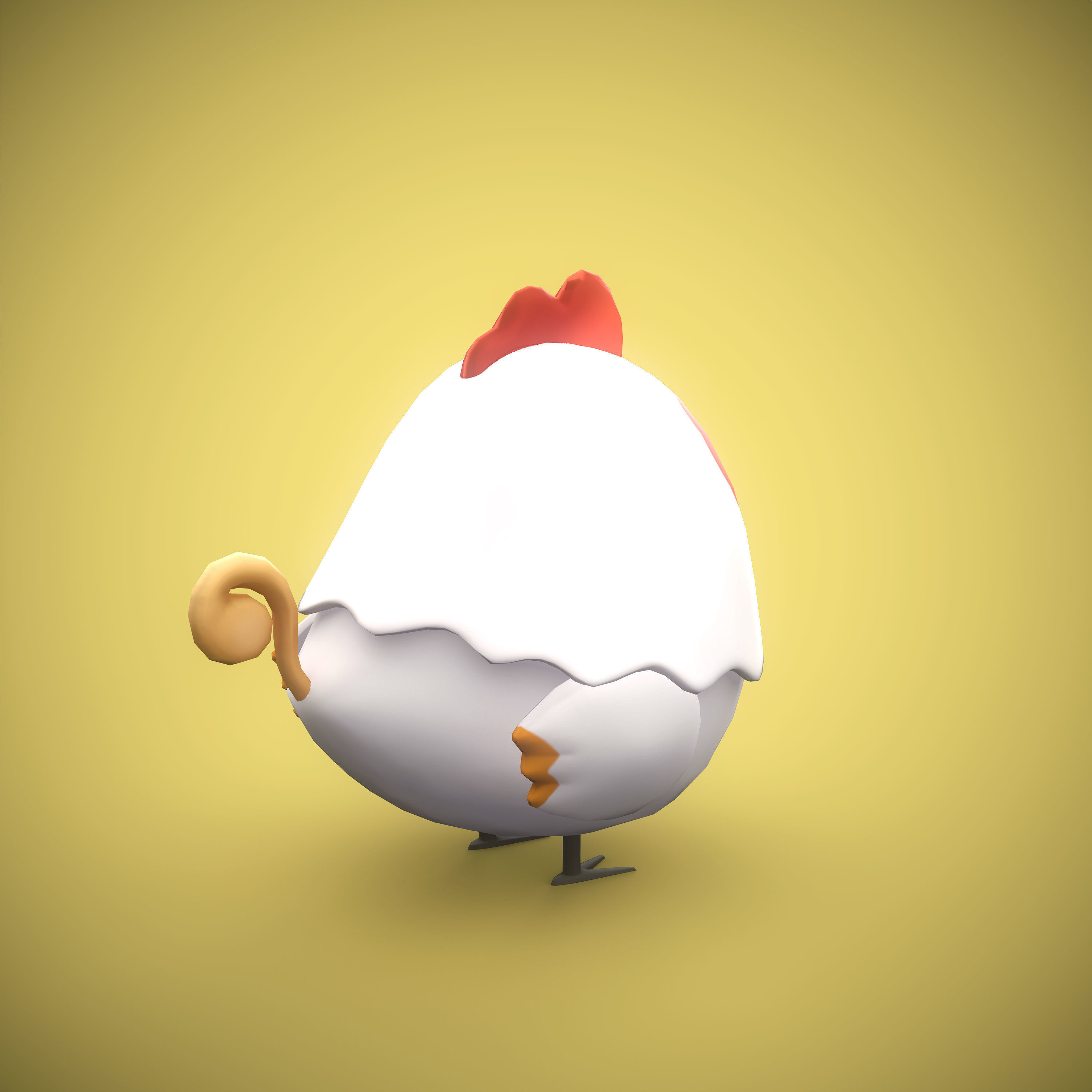 Low Poly Chicken 3D model_3