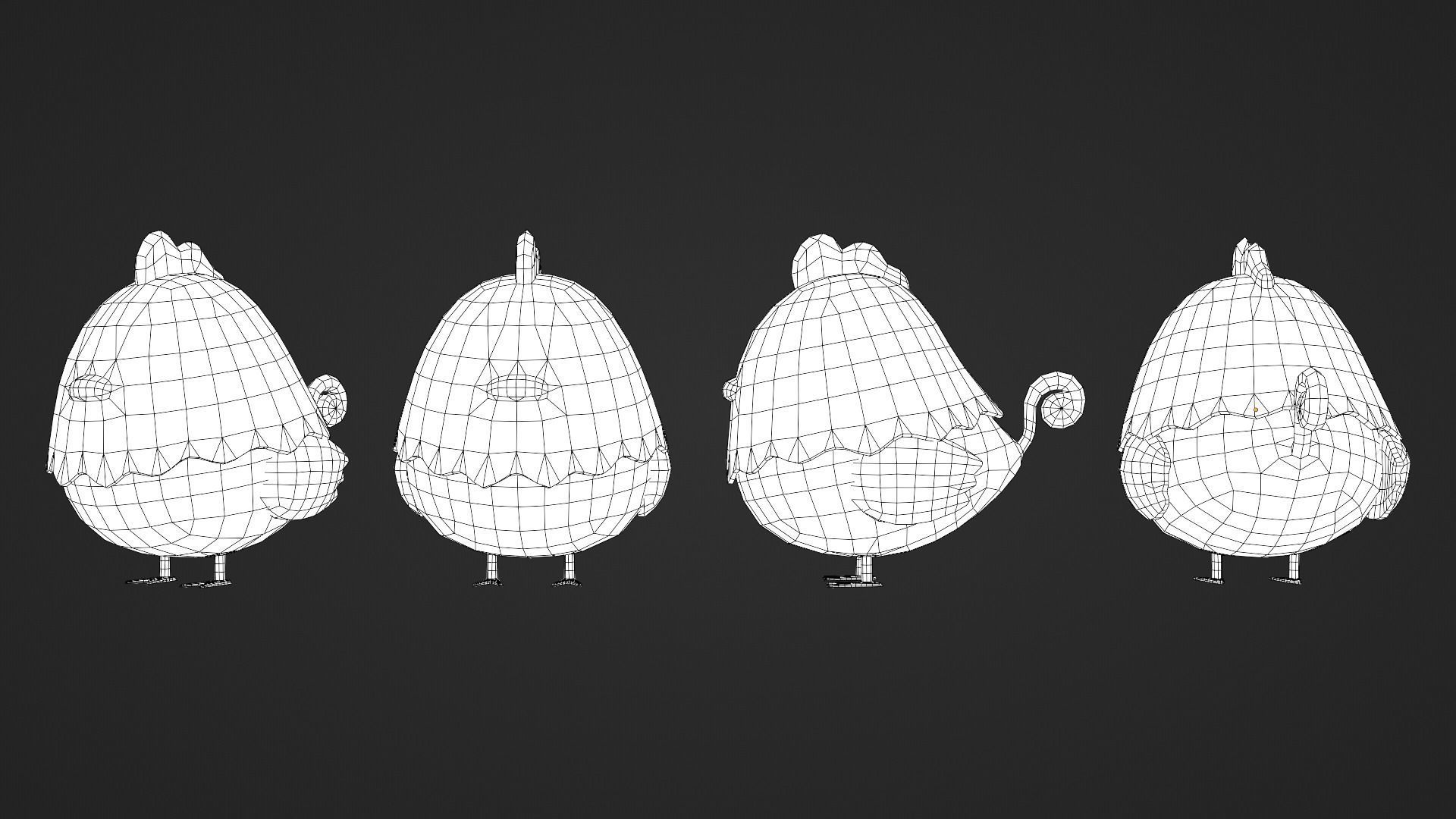 Low Poly Chicken 3D model_5