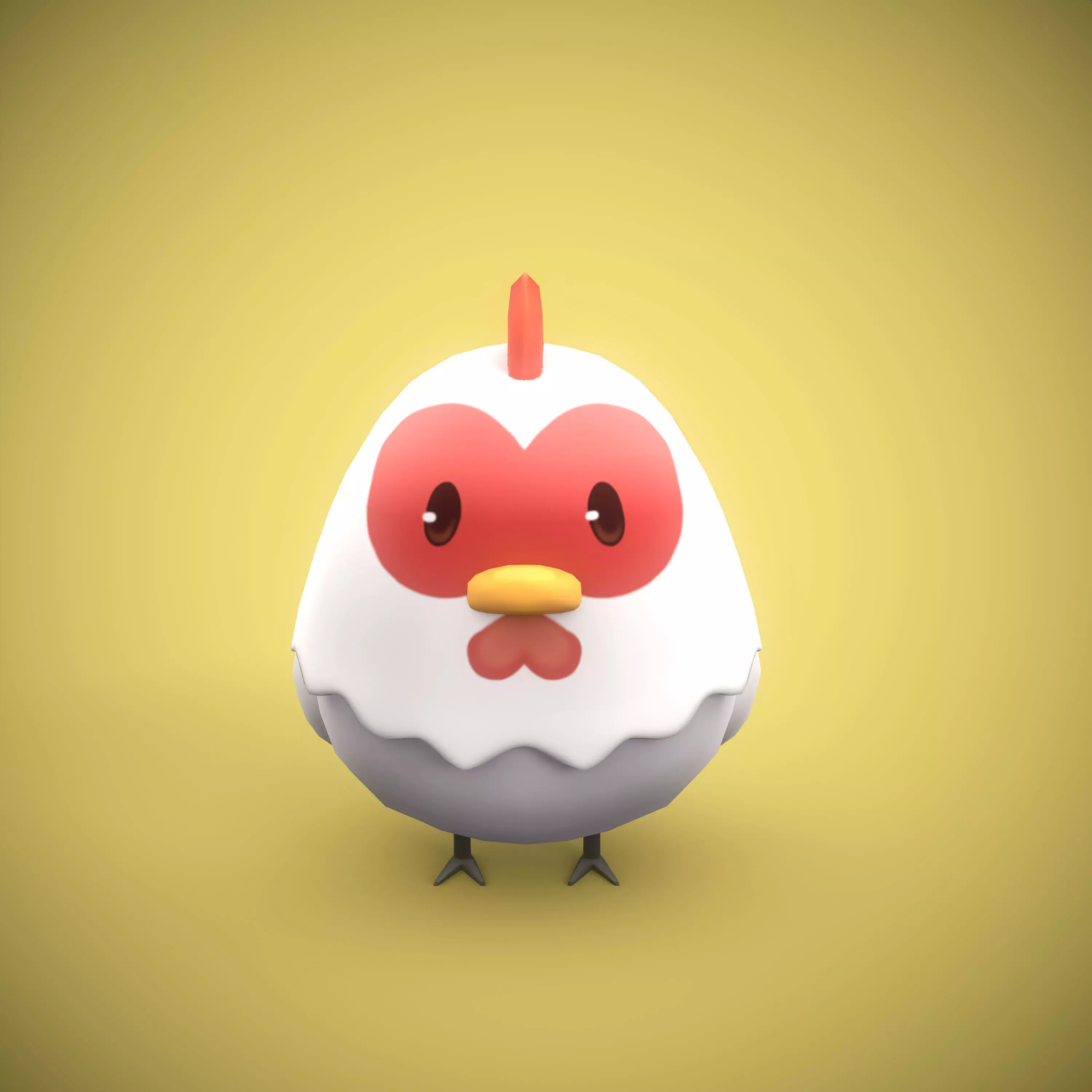 Low Poly Chicken 3D model_0