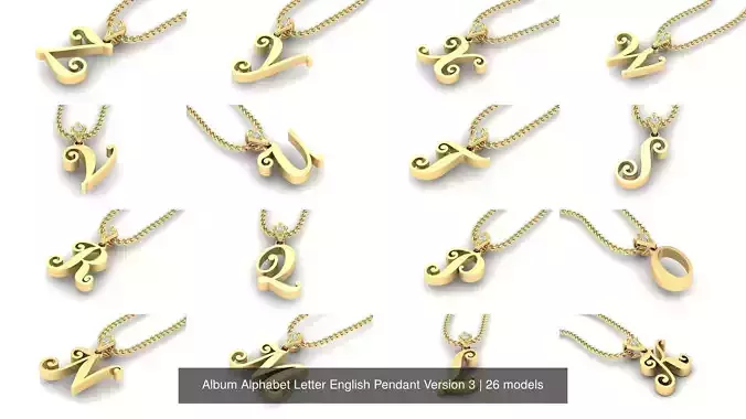 Album Alphabet Letter English Pendant Version 3