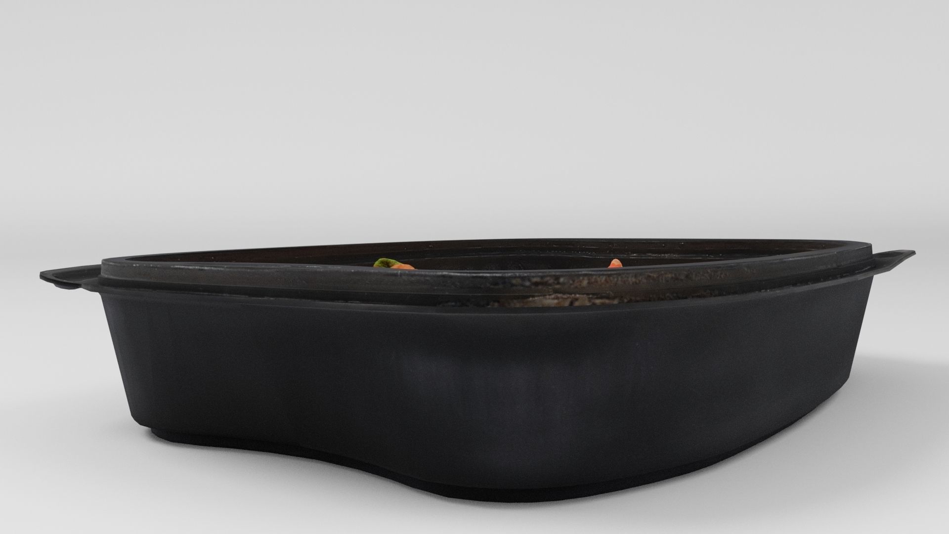 lunch box with fried noodles chicken vegetables 3D model_4