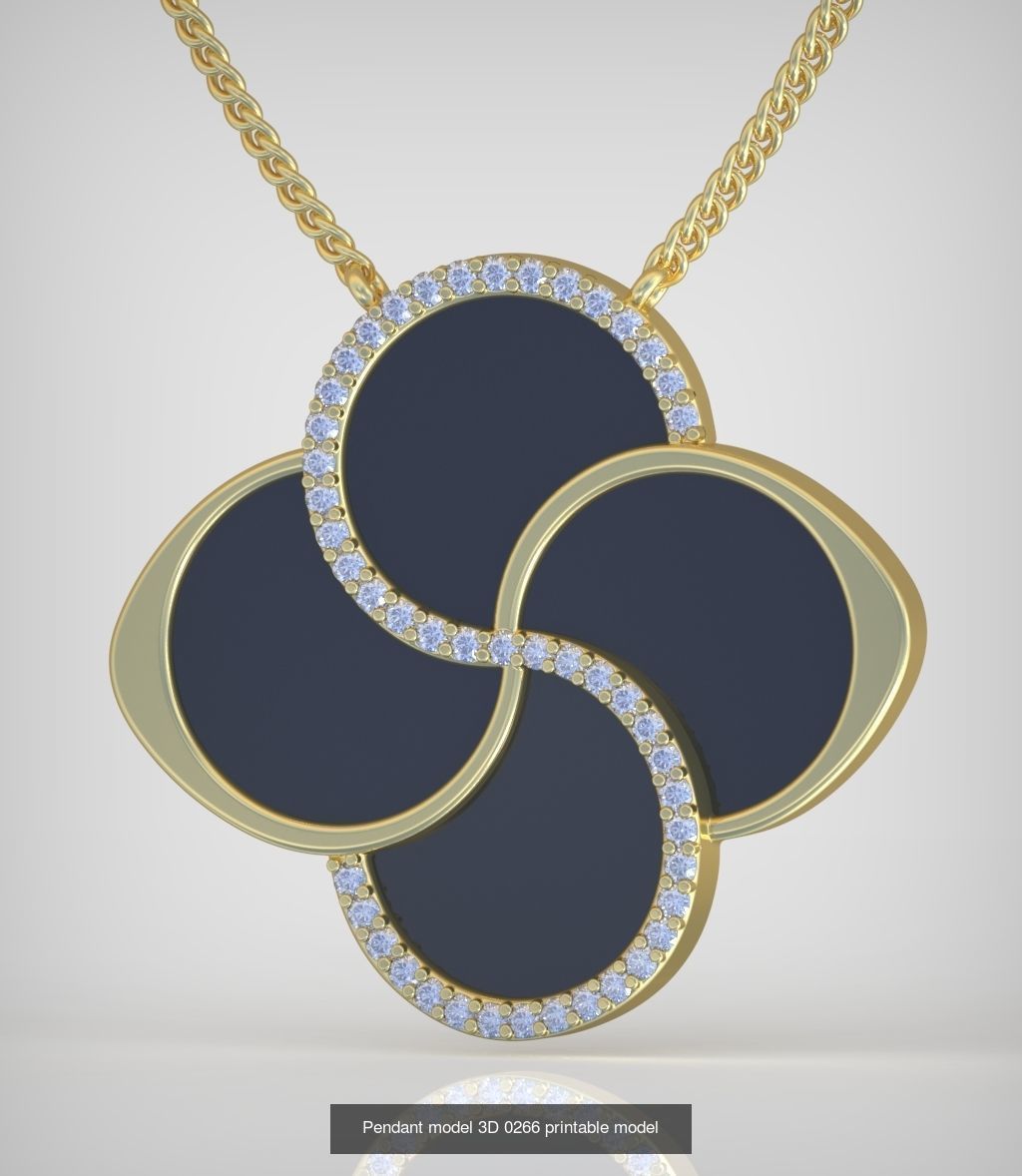 Ring Earring and Pendant Set 3D printable model 0116 3D Model Collection_4